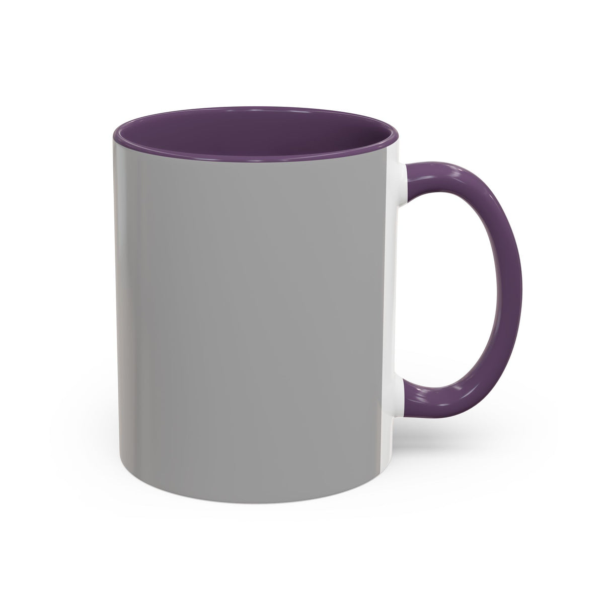 Grey Accent Coffee Mug with Black Handle & Interior — Minimalist Everyday Coffee Cup