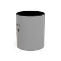 Grey Accent Coffee Mug with Black Handle & Interior — Minimalist Everyday Coffee Cup