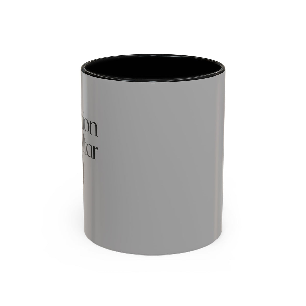 Grey Accent Coffee Mug with Black Handle & Interior — Minimalist Everyday Coffee Cup