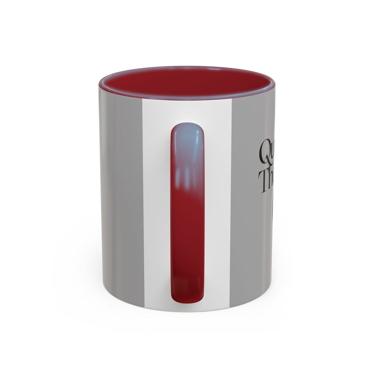 Grey Accent Coffee Mug with Black Handle & Interior — Minimalist Everyday Coffee Cup