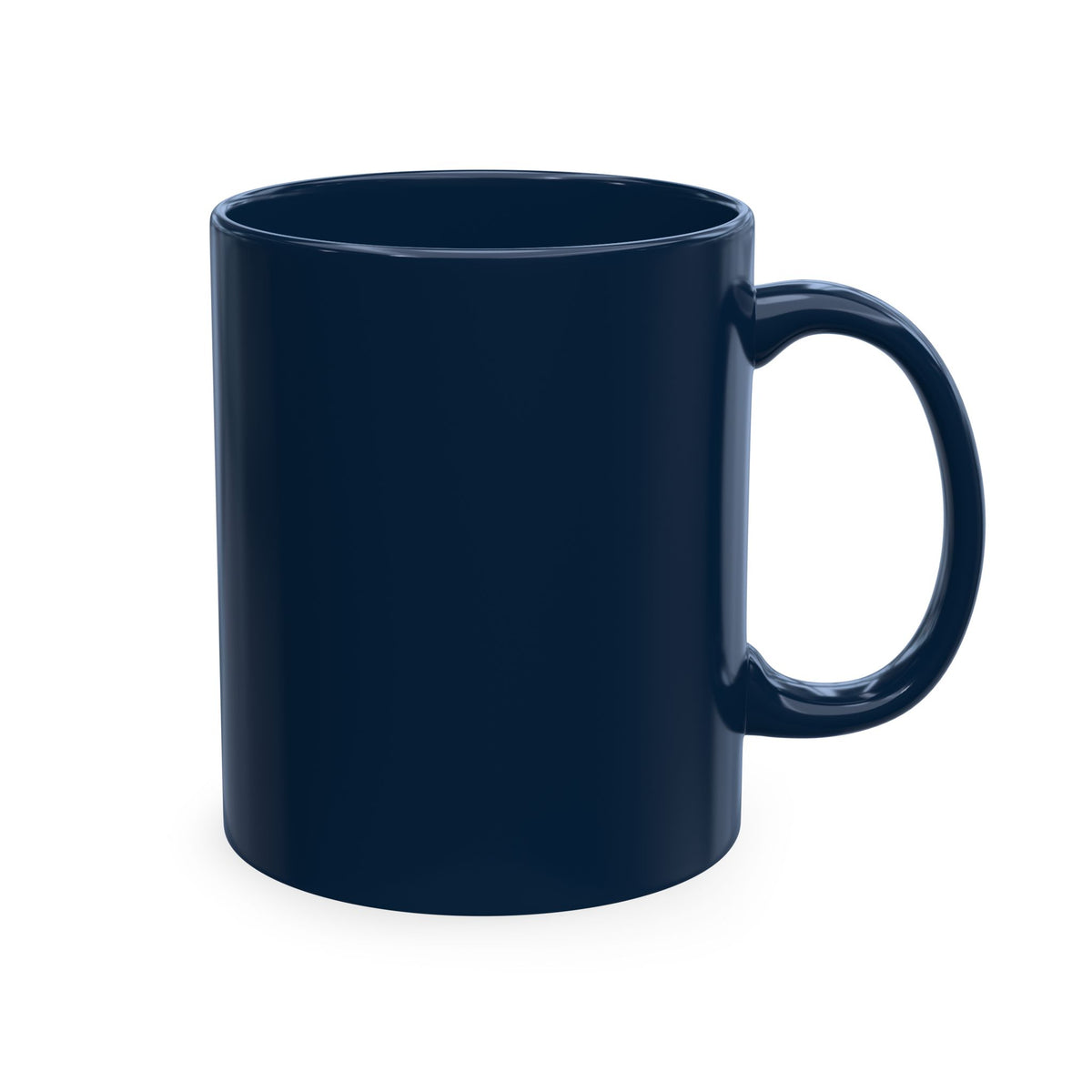 Traditional Ceramic Mug — Minimal Black Coffee Cup with Subtle Text Design