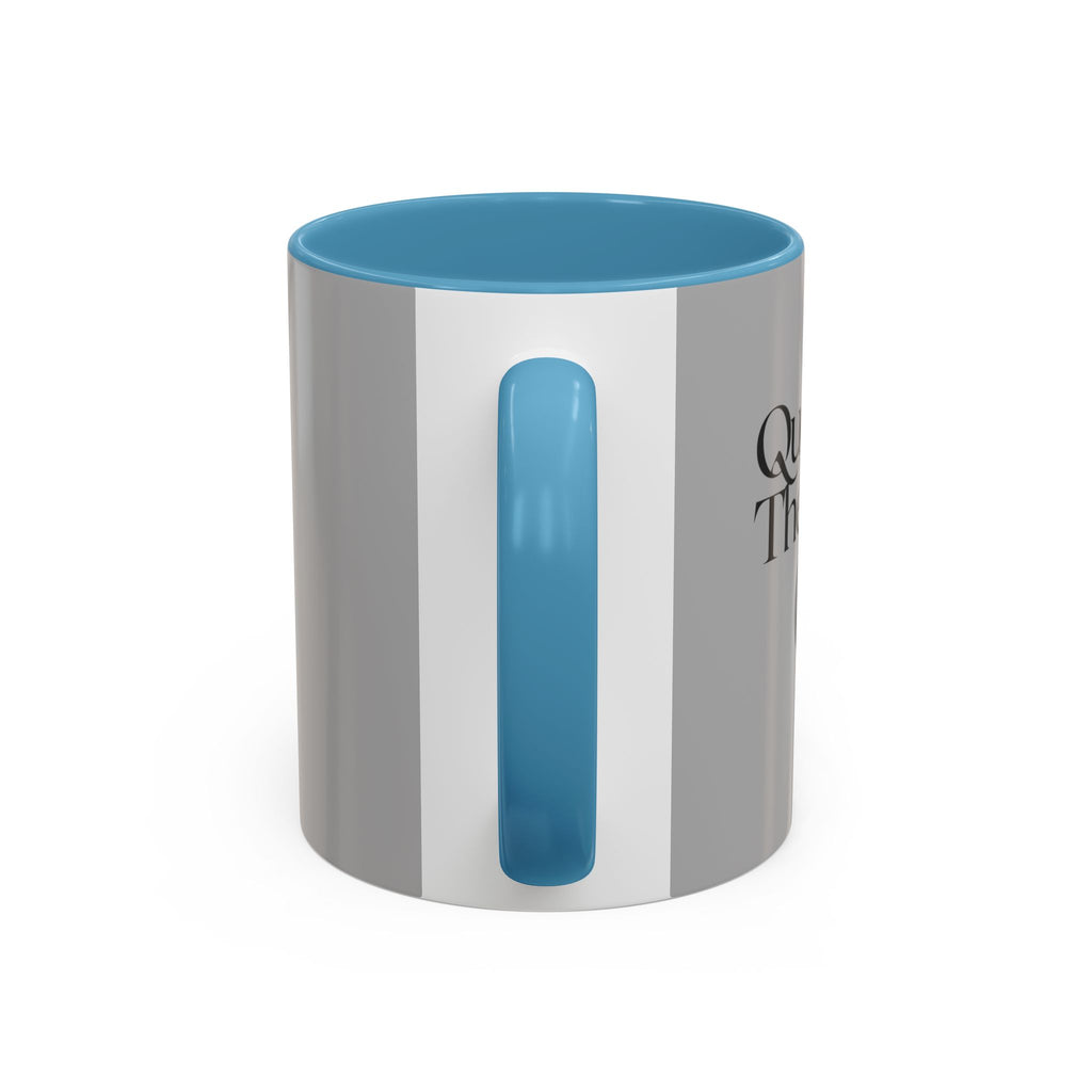 Grey Accent Coffee Mug with Black Handle & Interior — Minimalist Everyday Coffee Cup