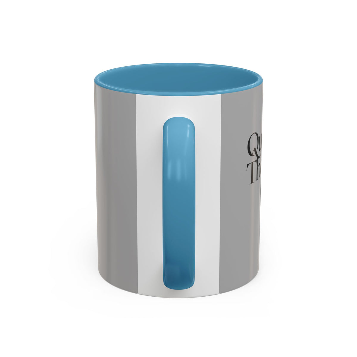 Grey Accent Coffee Mug with Black Handle & Interior — Minimalist Everyday Coffee Cup
