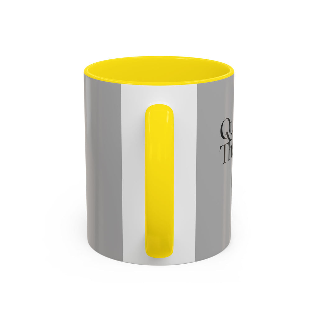 Grey Accent Coffee Mug with Black Handle & Interior — Minimalist Everyday Coffee Cup