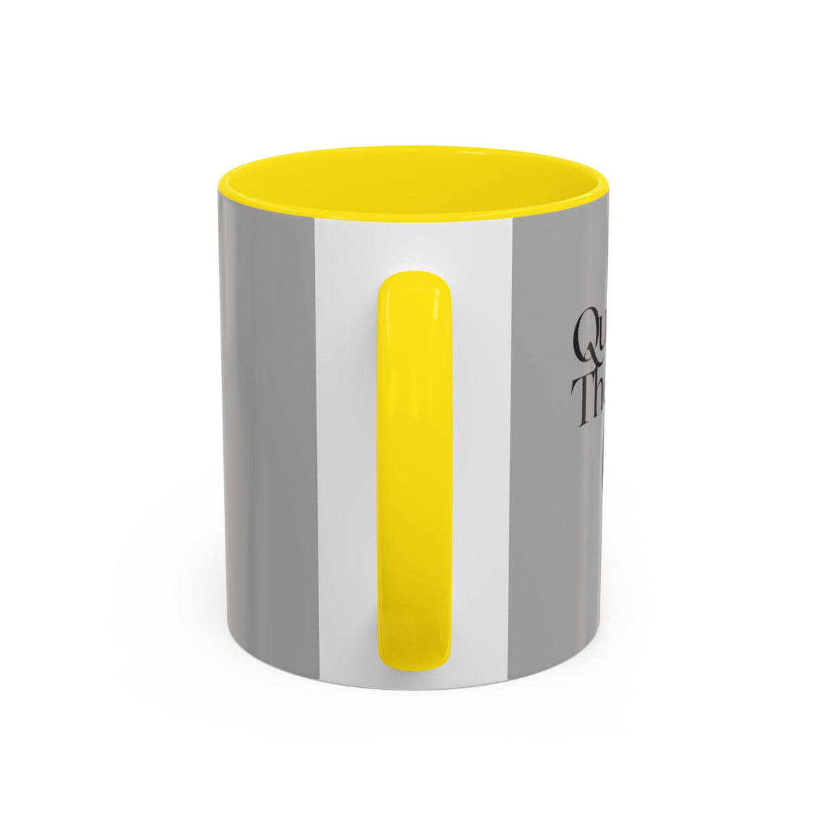 Grey Accent Coffee Mug with Black Handle & Interior — Minimalist Everyday Coffee Cup