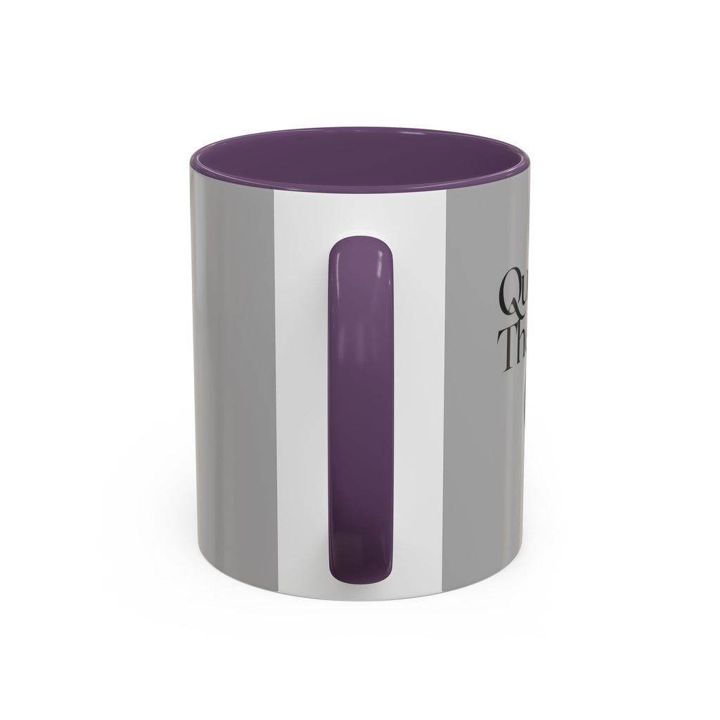 Grey Accent Coffee Mug with Black Handle & Interior — Minimalist Everyday Coffee Cup