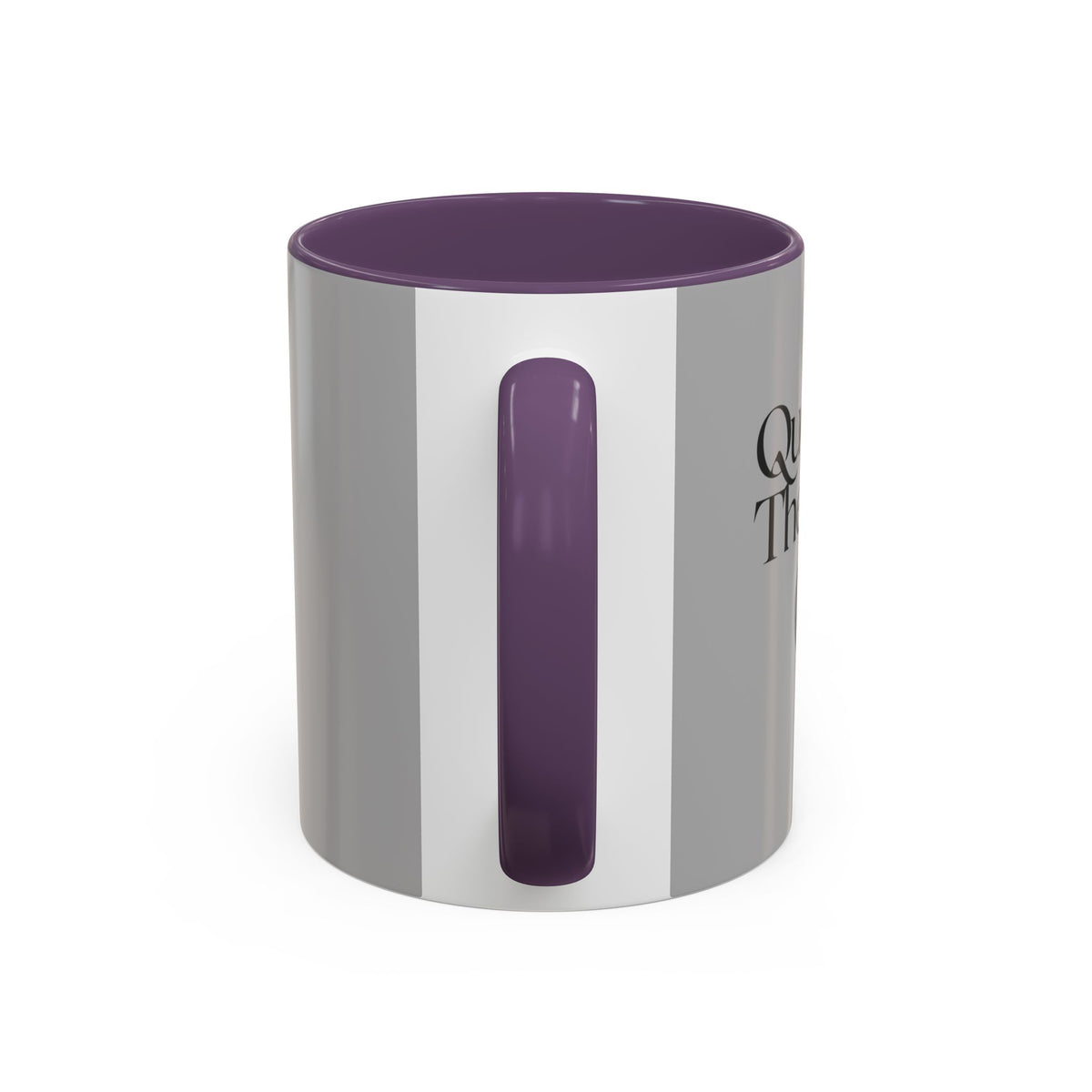 Grey Accent Coffee Mug with Black Handle & Interior — Minimalist Everyday Coffee Cup