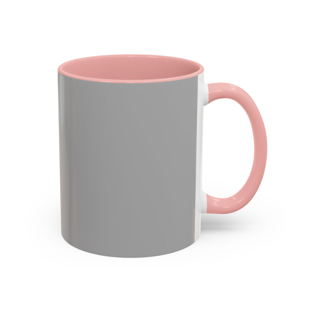Grey Accent Coffee Mug with Black Handle & Interior — Minimalist Everyday Coffee Cup