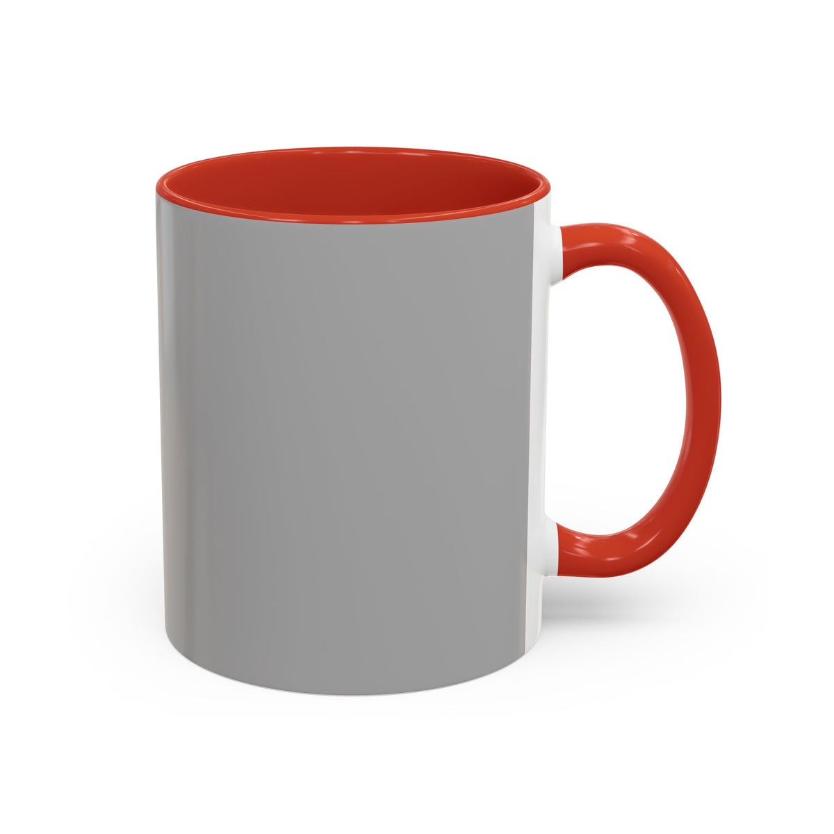 Grey Accent Coffee Mug with Black Handle & Interior — Minimalist Everyday Coffee Cup
