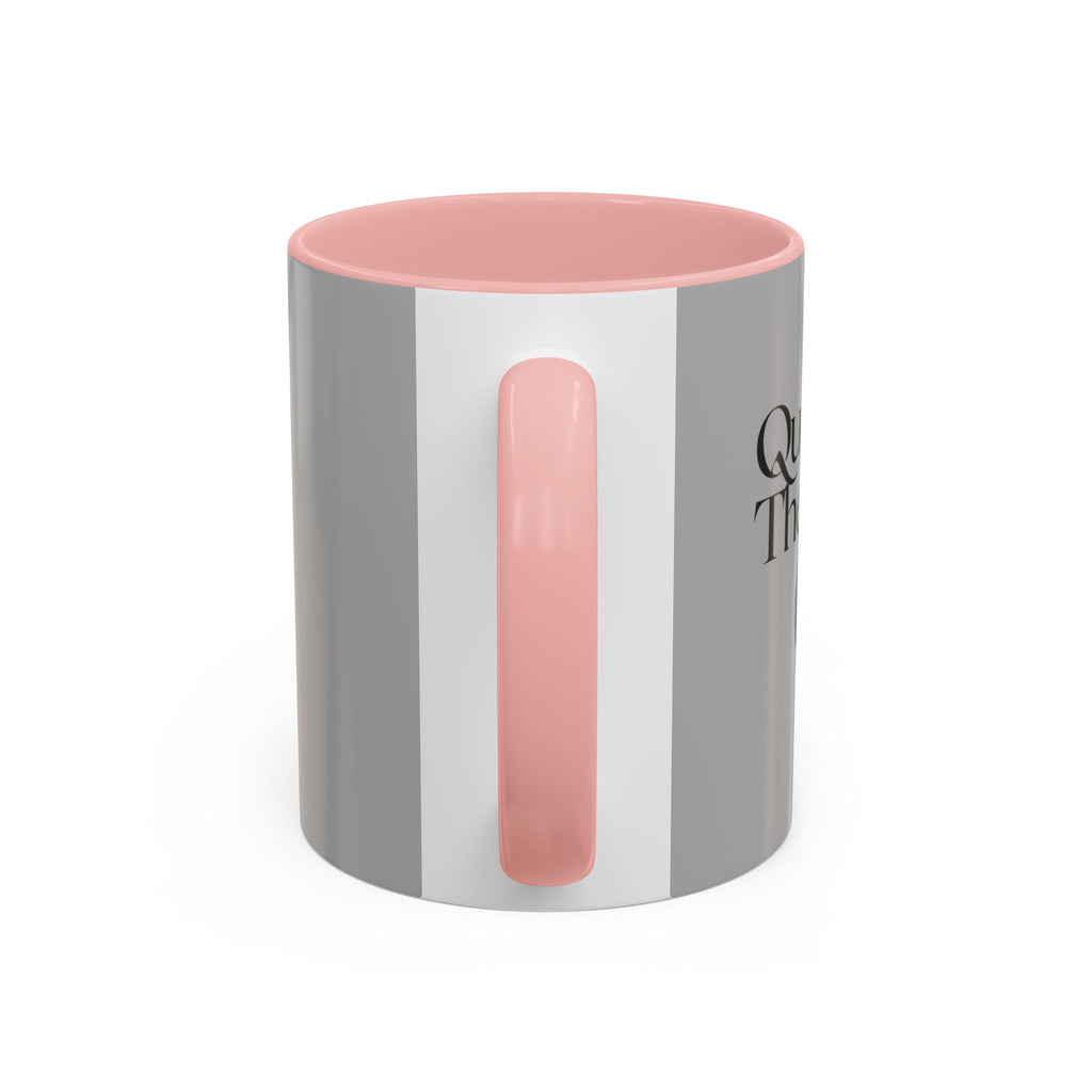 Grey Accent Coffee Mug with Black Handle & Interior — Minimalist Everyday Coffee Cup