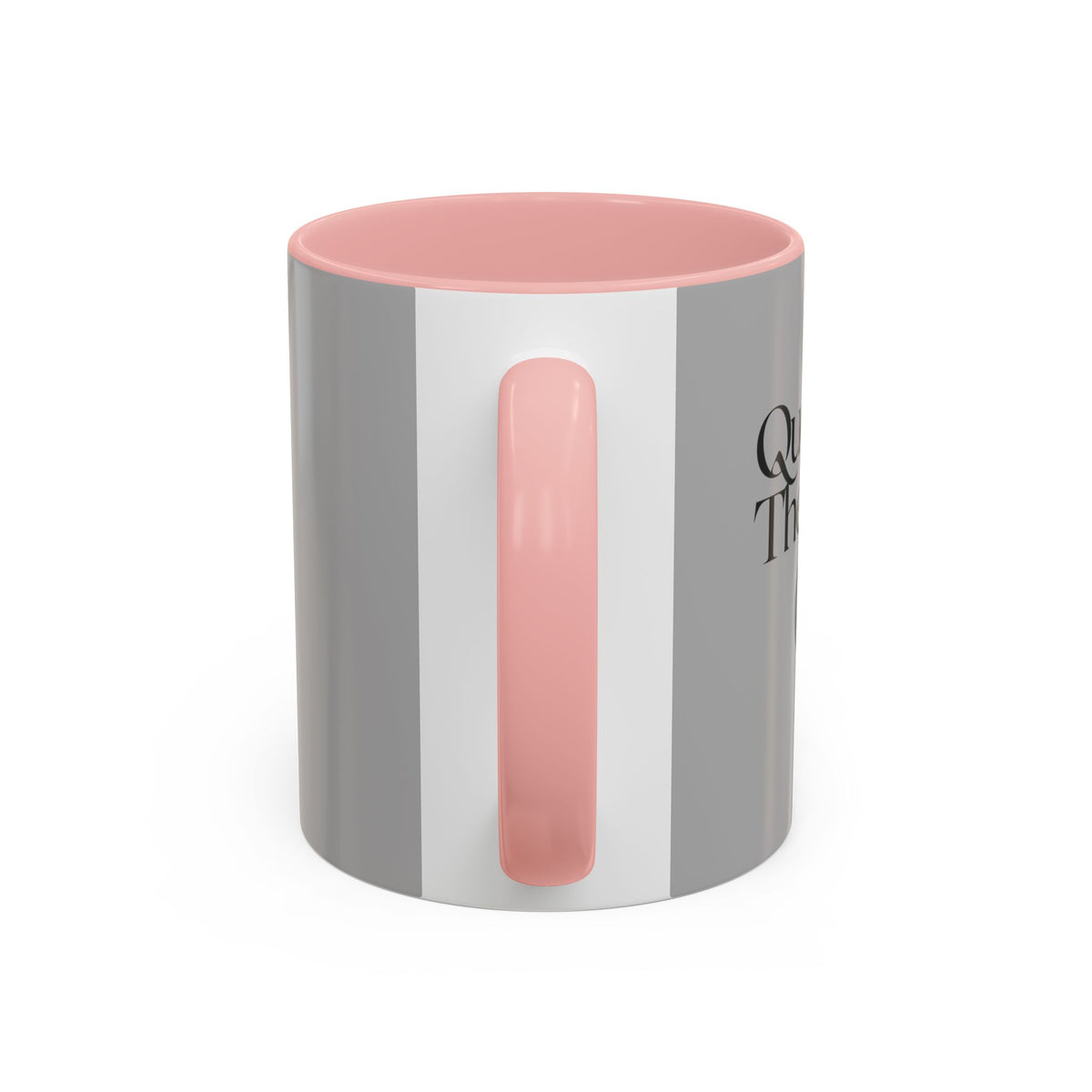 Grey Accent Coffee Mug with Black Handle & Interior — Minimalist Everyday Coffee Cup