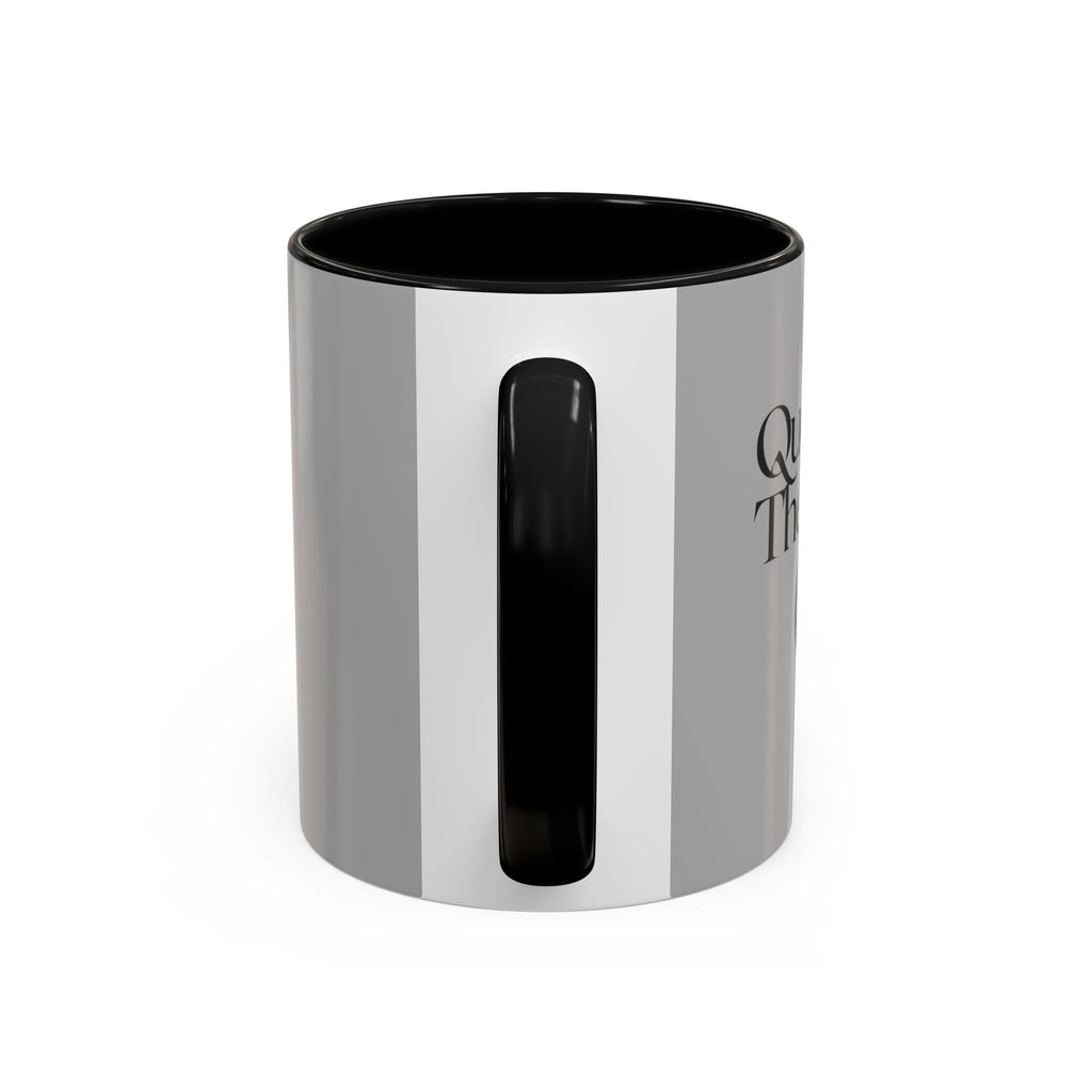 Grey Accent Coffee Mug with Black Handle & Interior — Minimalist Everyday Coffee Cup