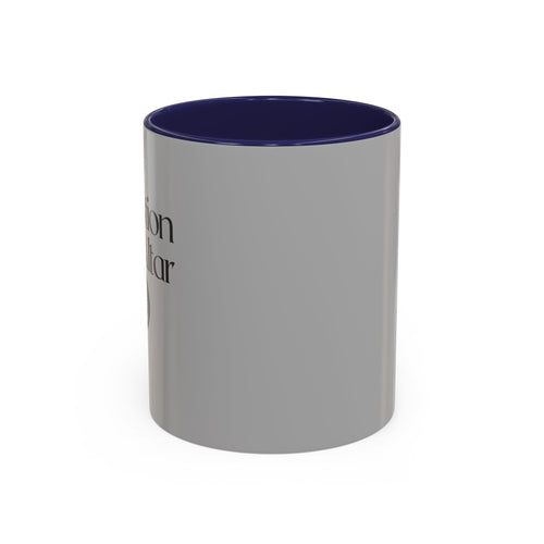 Grey Accent Coffee Mug with Black Handle & Interior — Minimalist Everyday Coffee Cup