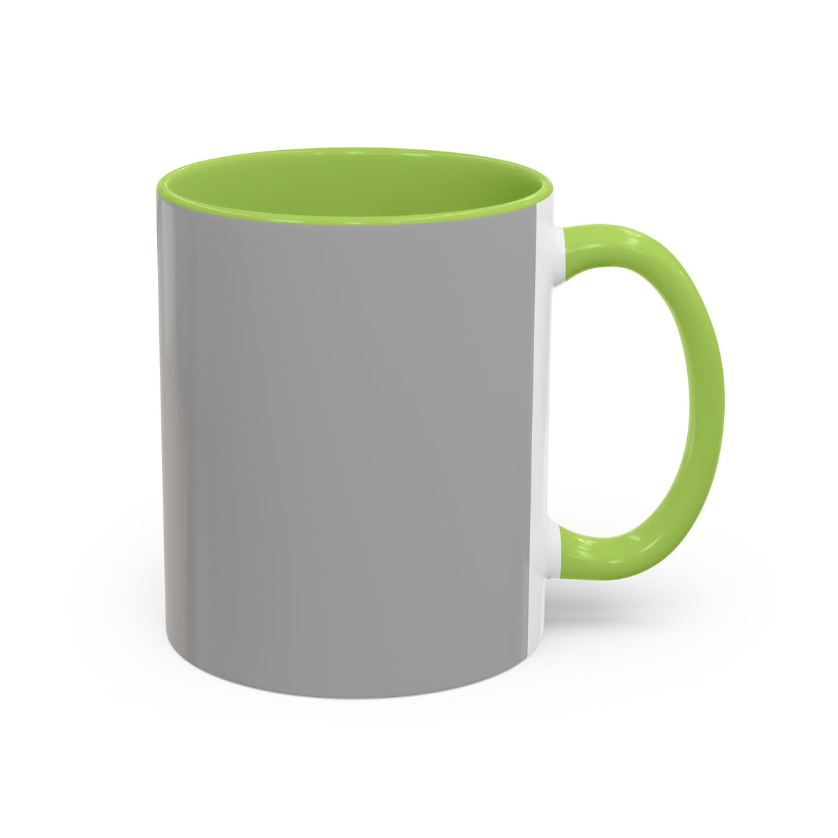 Grey Accent Coffee Mug with Black Handle & Interior — Minimalist Everyday Coffee Cup