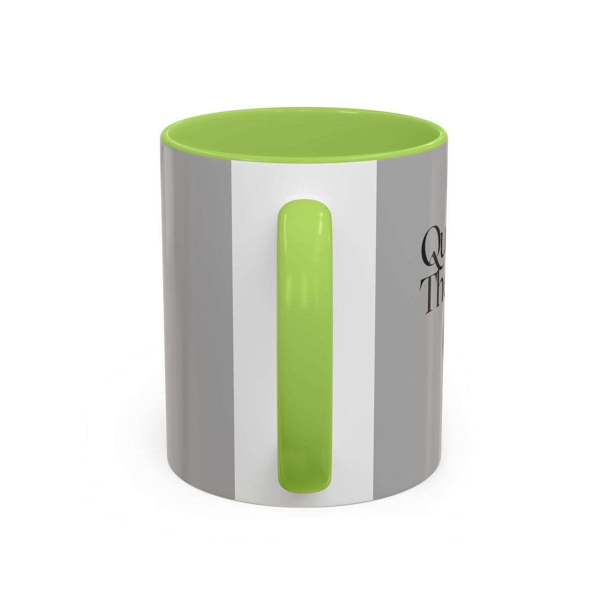 Grey Accent Coffee Mug with Black Handle & Interior — Minimalist Everyday Coffee Cup