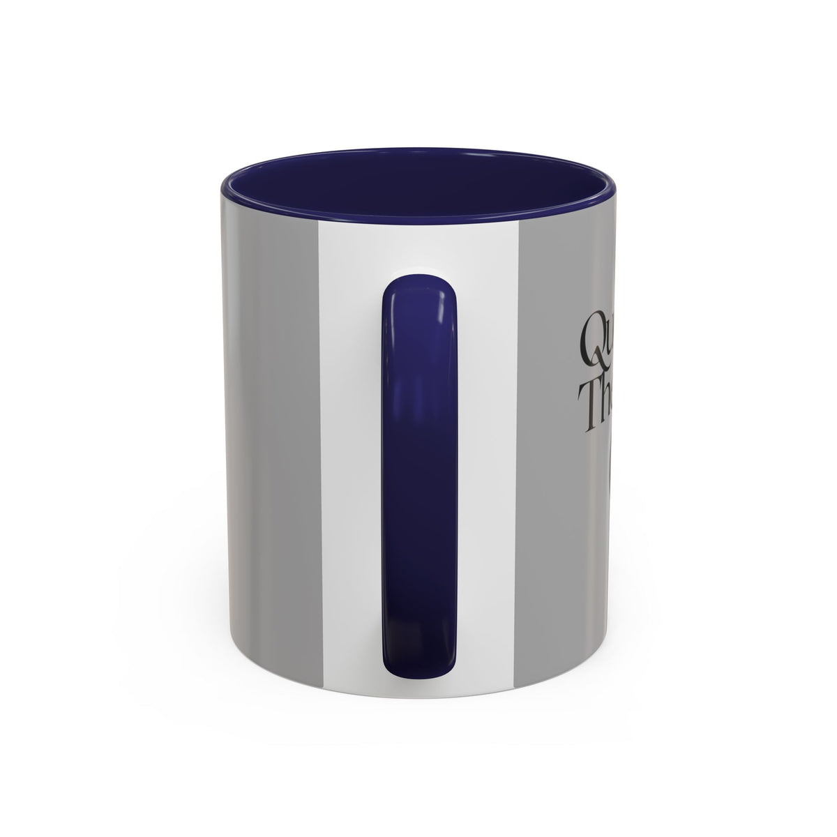 Grey Accent Coffee Mug with Black Handle & Interior — Minimalist Everyday Coffee Cup