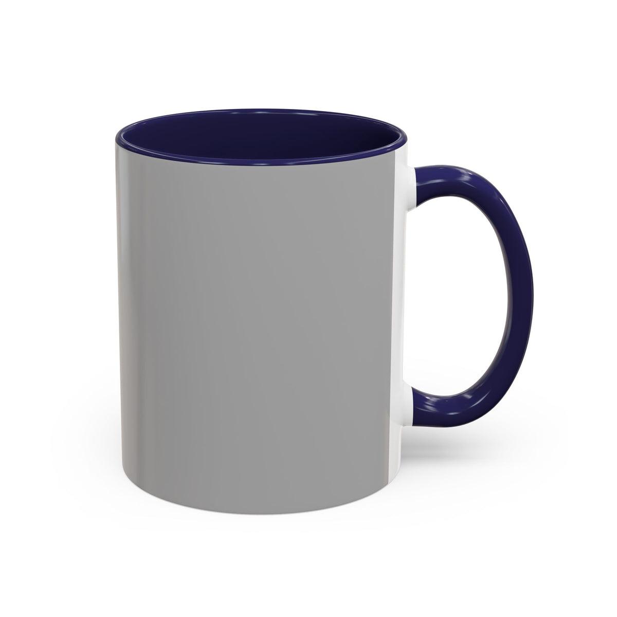 Grey Accent Coffee Mug with Black Handle & Interior — Minimalist Everyday Coffee Cup