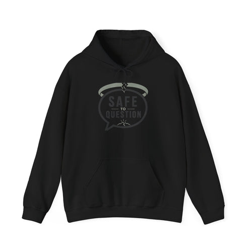 Safe to Question Hoodie — Thoughtful Conversation Graphic Hoodie
