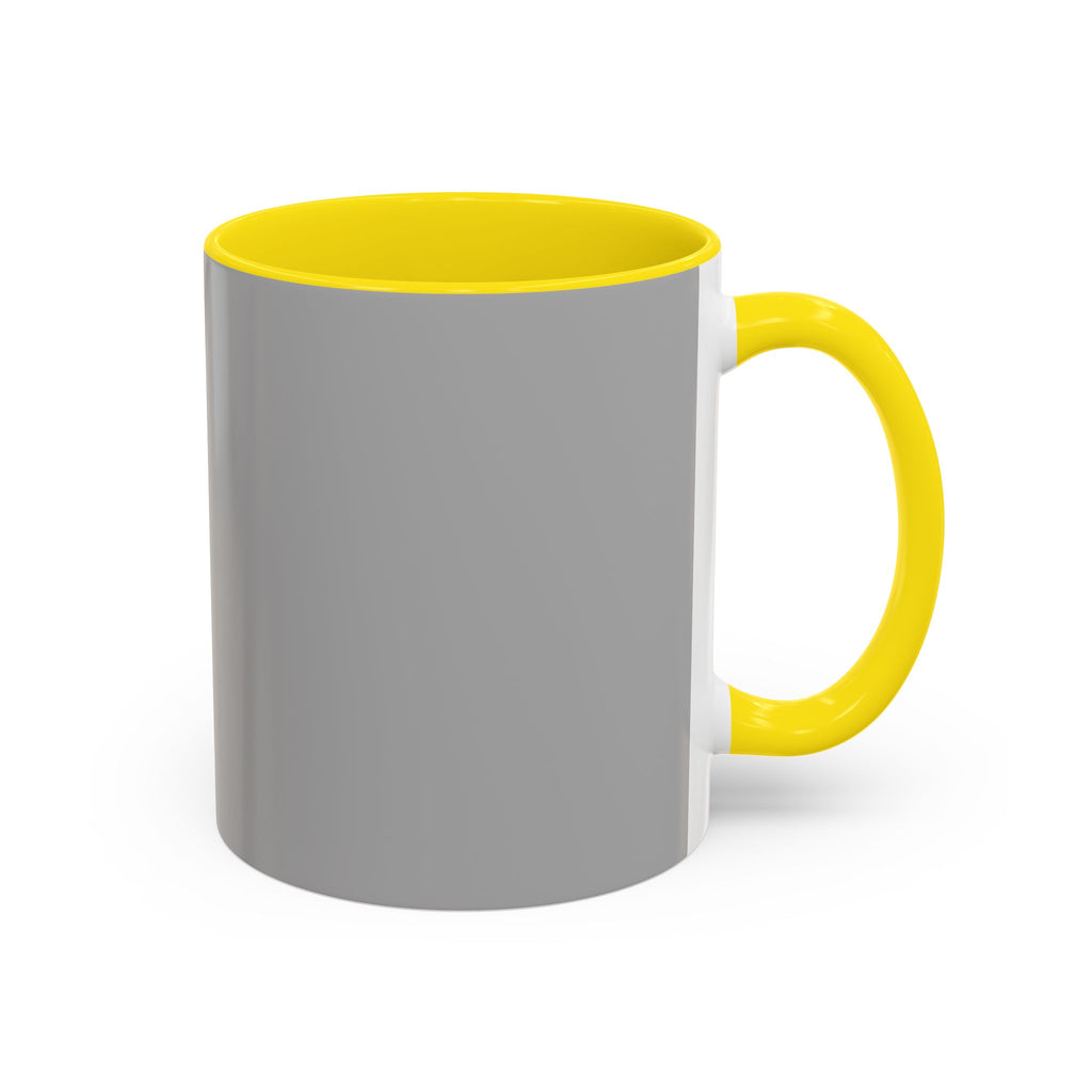 Grey Accent Coffee Mug with Black Handle & Interior — Minimalist Everyday Coffee Cup