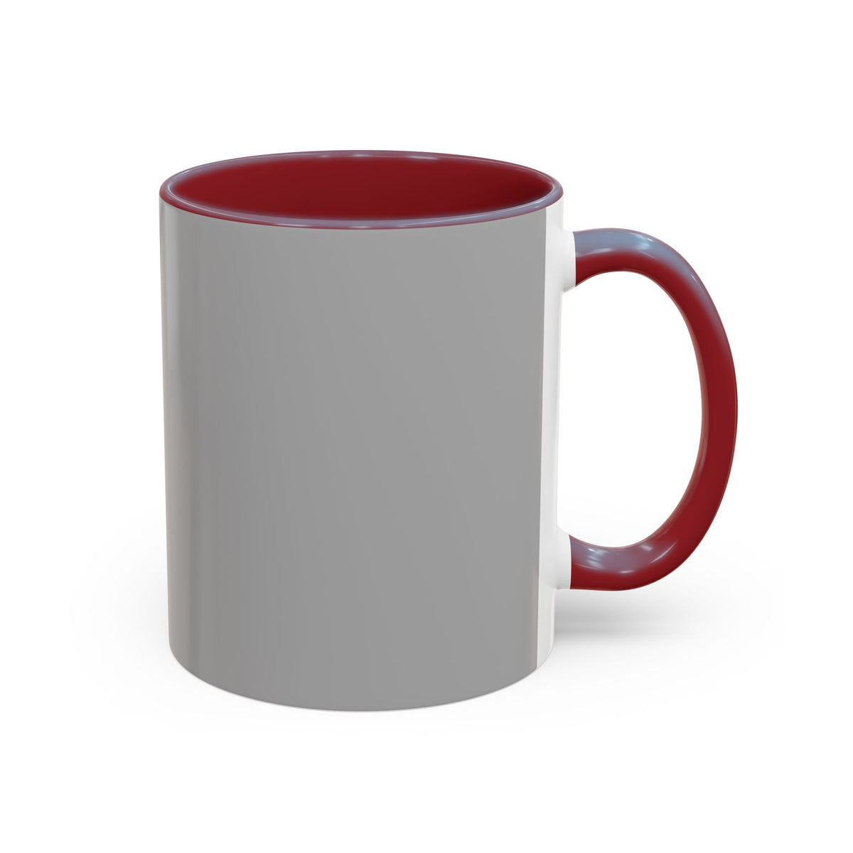 Grey Accent Coffee Mug with Black Handle & Interior — Minimalist Everyday Coffee Cup