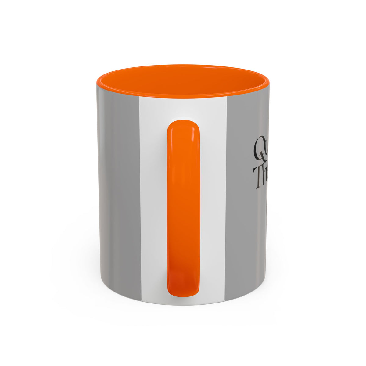 Grey Accent Coffee Mug with Black Handle & Interior — Minimalist Everyday Coffee Cup