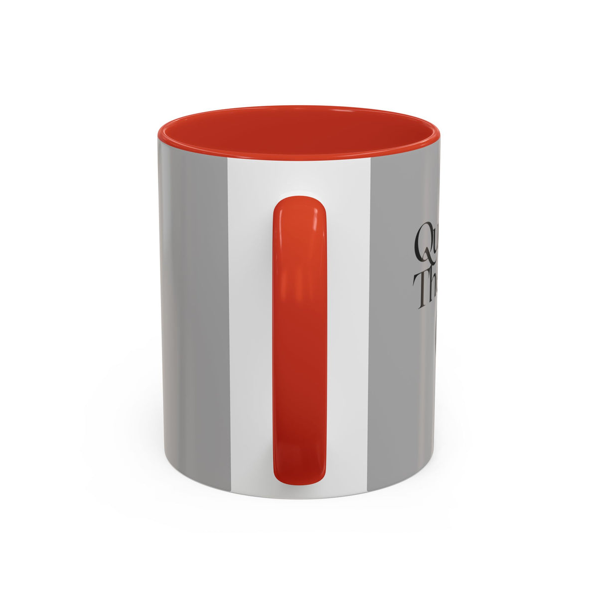 Grey Accent Coffee Mug with Black Handle & Interior — Minimalist Everyday Coffee Cup
